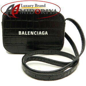 Balenciaga Camera Bag Crocodile leather black